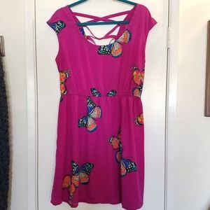 Xhilaration Fuscia Butterfly Dress